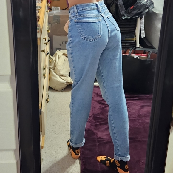 RARE!! Vintage 90's X-AM Brand High Rise Tapered Leg "Mom" Fit Light Wash Jeans - Picture 2 of 15